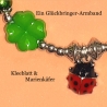 Glücksbringer-Armband für Kinder Kleeblätter & Marienkäfer Grün
