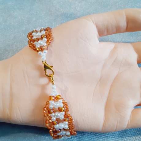 Armband Mini-Perlen Orange Schmuck für Jugendlichen & Erwachsene