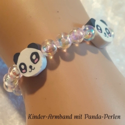 Kinder-Armband Panda-Bären Perlenschmuck niedlich Geschenk-Idee