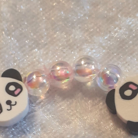 Kinder-Armband Panda-Bären Perlenschmuck niedlich Geschenk-Idee