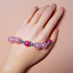 Armband große Größe bis 21 cm Perlenschmuck Rosa und Pink elegant