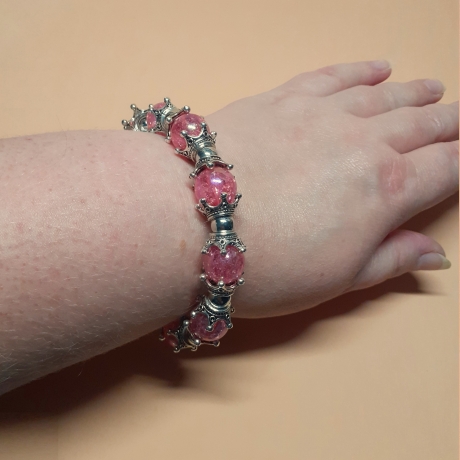 Extravagantes Armband große Größe bis 21-23 cm Perlenschmuck Rosa