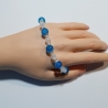 Armband große Größe bis 21 cm Perlenschmuck Poolblau elegant