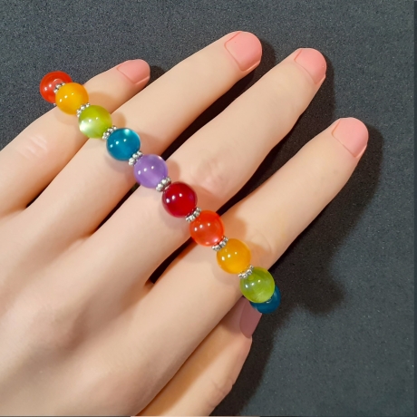 Regenbogen Armband Armreifen Schmuck für Jugendlichen u. Damen