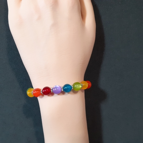 Regenbogen Armband Armreifen Schmuck für Jugendlichen u. Damen