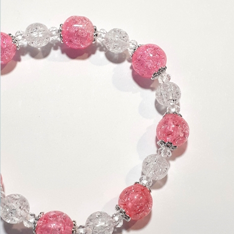 Armband große Größe bis 21 cm Perlenschmuck Rosa elegant
