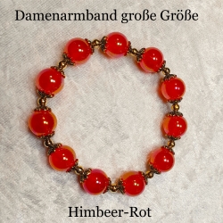 Armband große Größe bis 21cm Perlenschmuck Rot-Gold elegant