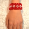 Perlen-Armband 3cm breit Schmuck Jugendlichen & Erwachsene Rot