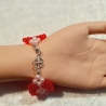 Perlen-Armband 3cm breit Schmuck Jugendlichen & Erwachsene Rot
