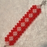 Perlen-Armband 3cm breit Schmuck Jugendlichen & Erwachsene Rot