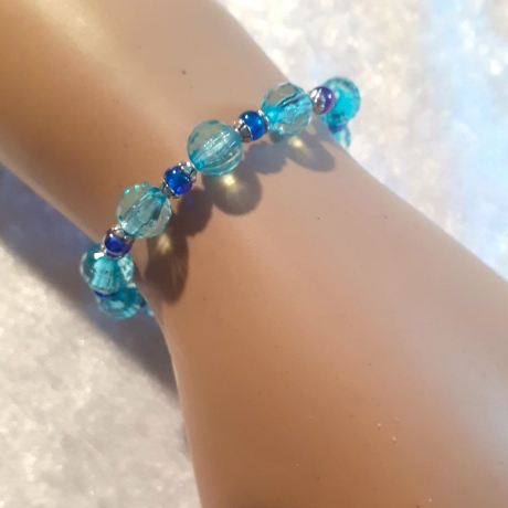 Kinder-Armband Armreifen Kinder-Schmuck blau funkelnd Geschenk