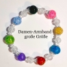 Armband große Größe bis 21 cm Perlenschmuck Bunt-Silber elegant