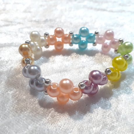 Kinder-Jugend-Armband Schmuck elastisch Perlen gefädelt Bunt