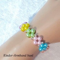 Kinder-Jugend-Armband Schmuck elastisch Perlen gefädelt Bunt