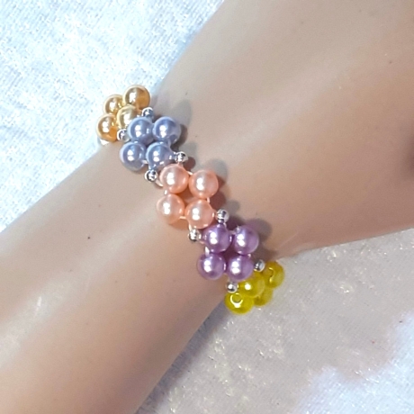Kinder-Jugend-Armband Schmuck elastisch Perlen gefädelt Bunt