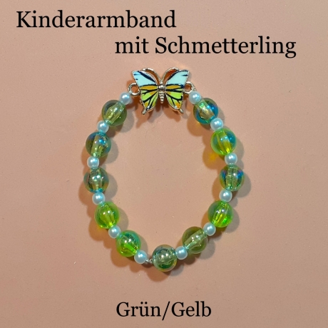 Schmetterlings-Armband für Kinder Armreifen Kinder-Schmuck Gelb