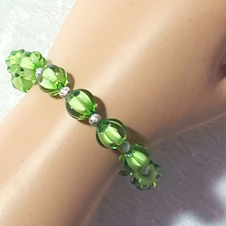 Kinder-Armband Armreifen Perlen-Schmuck Grün Kinderschmuck