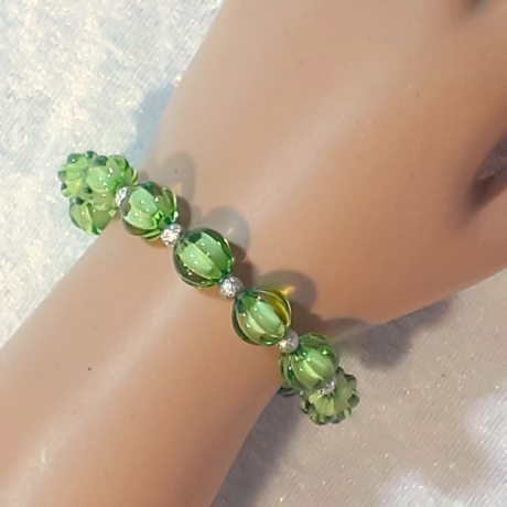Kinder-Armband Armreifen Perlen-Schmuck Grün Kinderschmuck