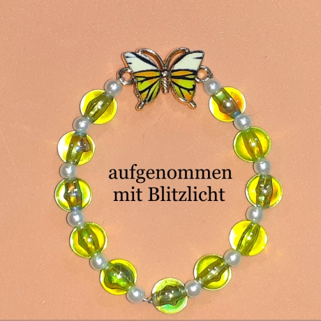 Schmetterlings-Armband für Kinder Armreifen Kinder-Schmuck Gelb