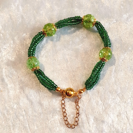 Armband Mehrreihig Schmuck schönes Grün für Damen Jugendliche