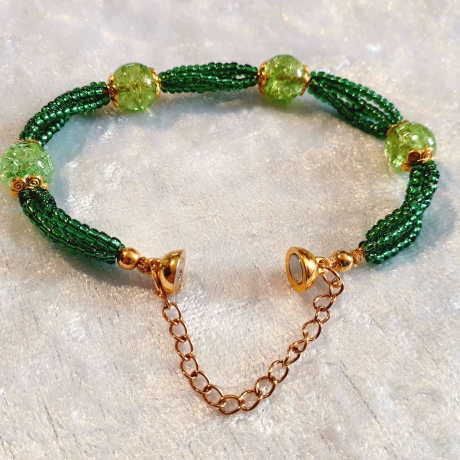 Armband Mehrreihig Schmuck schönes Grün für Damen Jugendliche