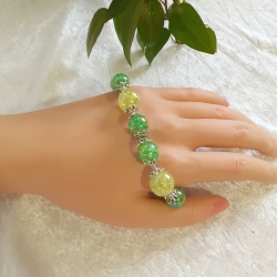 Armband große Größe bis 19-20 cm Perlenschmuck Grün elegant