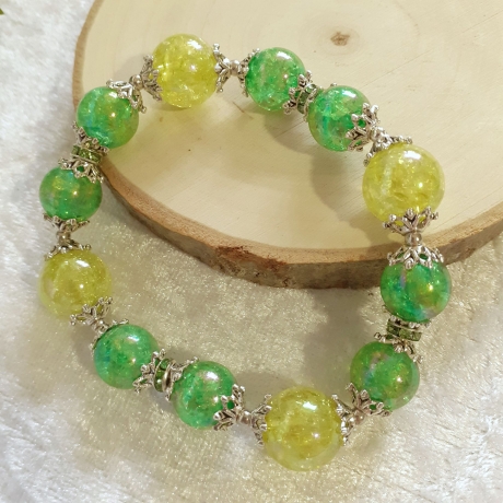 Armband große Größe bis 19-20 cm Perlenschmuck Grün elegant