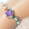 Kinder-Armband Schmuck elastisch Perlen gefädelt, dreifarbig bunt
