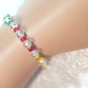 Kinder-Armband Schmuck elastisch Perlen gefädelt, dreifarbig bunt