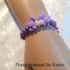 Kinder-Armband Schmuck elastisch Perlen gefädelt Lila mit Ponny
