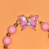 Schmetterlings-Armband für Kinder Armreifen Perlen-Schmuck Rosa
