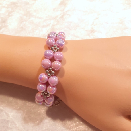 Armband Armreifen Schmuck für Jugendlichen u. Damen Rosa Schimmer