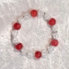 Kinder-Jugend-Armband Schmuck elastisch Perlen Himbeer-Rot