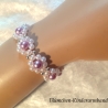 Kinder-Armband Gänseblümchen Lila-Weiß Perlenschmuck niedlich Arm