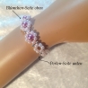 Kinder-Armband Gänseblümchen Lila-Weiß Perlenschmuck niedlich Arm