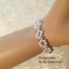 Kinder-Armband Gänseblümchen Lila-Weiß Perlenschmuck niedlich Arm