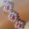 Kinder-Armband Gänseblümchen Lila-Weiß Perlenschmuck niedlich Arm