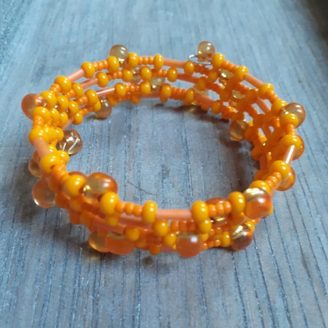 Perlen-Armreif, Armband, orange