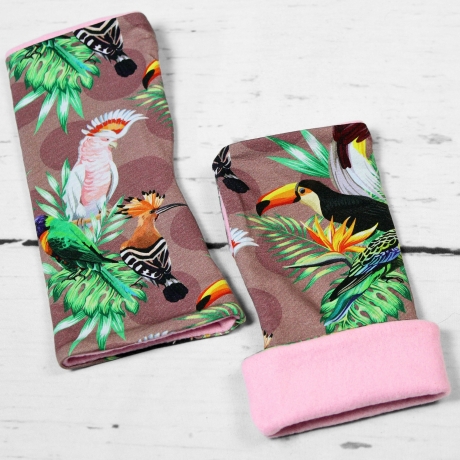 Warme Armstulpen Damen | Jersey & Fleece | Tropisches Design
