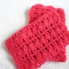 Armstulpen★in rosa★aus Mohairwolle★gehäkelt von Hobbyhaus