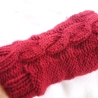 Armstulpen★Handstulpen★weinrot★mit Zopf★handgestrickt