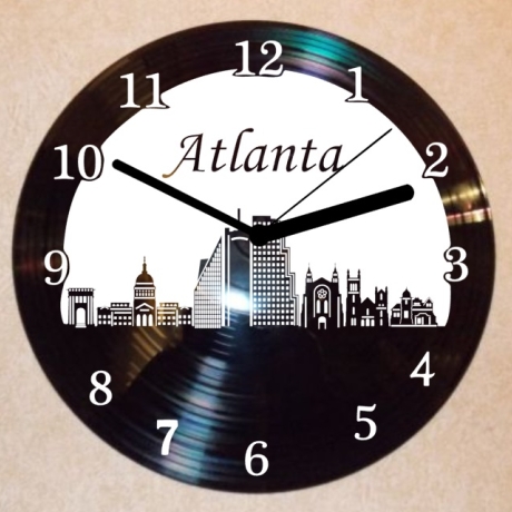 Schallplattenuhr Wanduhr Atlanta