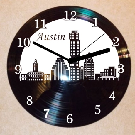 Schallplattenuhr Wanduhr Austin