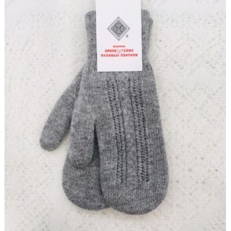 Original Orenburger Damen-Fausthandschuhe, grau