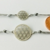 2 Armbänder Blume des Lebens 925 Silber Makramee