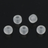 800 St. Glasperlen 4mm Rocailles gefrostet matt transparent weiß
