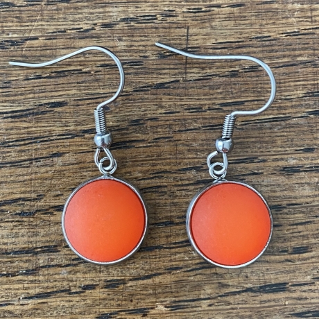 Ohrhänger Edelstahl Polaris Cabochon orange