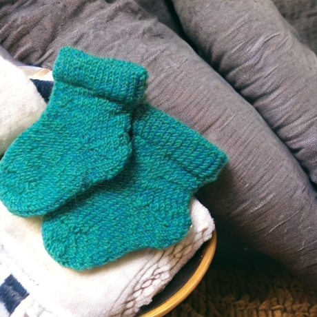Babysocken ca. 3-6 Monate, grün mouliné