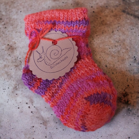 Babysocken ca. 3-6 Monate, orange lila multi