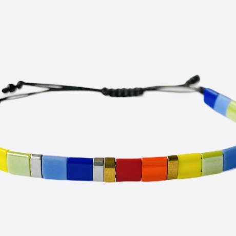 Armband Tila bunt Hämatit Makramee